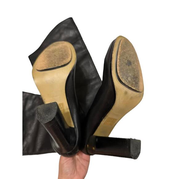 Reiss Women's Black Pull On Knee High Round Toe Leather Boots Size 39 EUR‎ - Picture 4 of 7